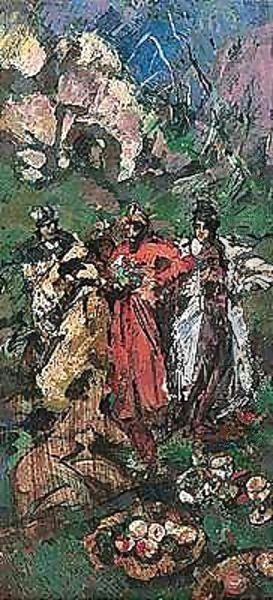 Fete champetre Oil Painting by Konstantin Alexeievitch Korovin