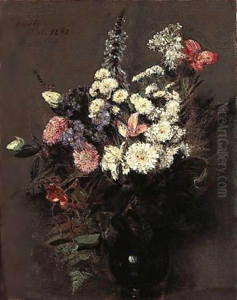 Fleurs D'Automne Oil Painting by Ignace Henri Jean Fantin-Latour