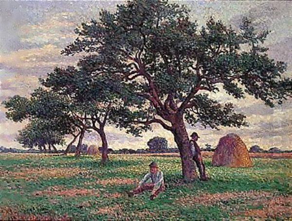 Le Verger A Bazincourt Oil Painting by Maximilien Luce