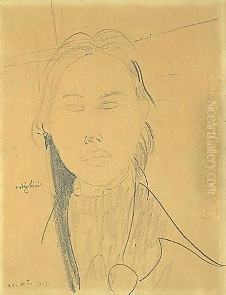 Portrait De Soutine Oil Painting by Amedeo Modigliani