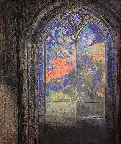 Le Vitrail Oil Painting by Odilon Redon