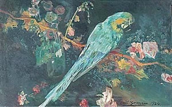 El Loro (The Parrot) Oil Painting by Luis Graner Arrufi