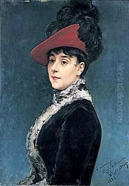 Retrato De Mujer (Portrait Of A Young Woman) Oil Painting by Raimundo de Madrazo y Garreta