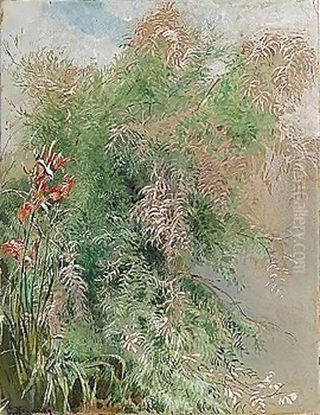 Floral Oil Painting by Konstantin Egorovich Egorovich Makovsky