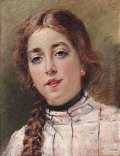 Olenka Oil Painting by Konstantin Egorovich Egorovich Makovsky