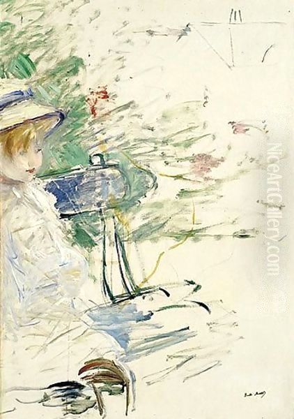 Petite Fille Dans Un Jardin by Berthe Morisot