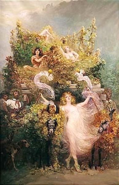 La Procession Dionysienne Oil Painting by Georges Jules Victor Clairin