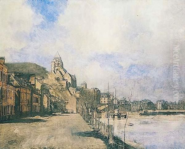 Vue Presumee De Saumur Oil Painting by Antoine Vollon