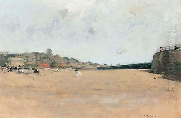 La Mer A Trouville Oil Painting by Luigi Loir