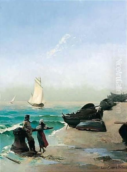 Petits Marins Au Bord De Mer Oil Painting by Louis Robert Carrier-Belleuse