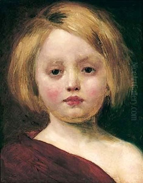 Portrat Eines Madchens (Portrait Of A Young Girl) Oil Painting by Wilhelm Leibl