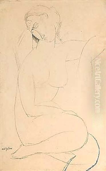 Femme Nue Assise Oil Painting by Amedeo Modigliani