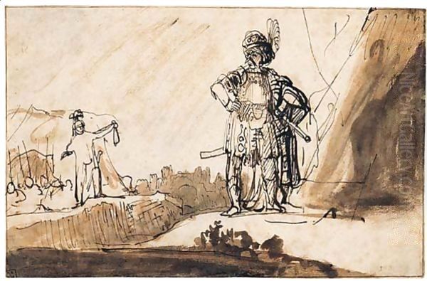 Pen And Brown Ink And Wash Oil Painting by Ferdinand Bol