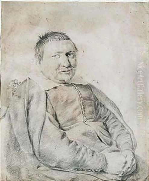 Portrait of a seated gentleman Oil Painting by Cornelius de Visscher