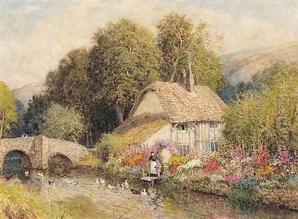 Grandmother's Garden Oil Painting by Arthur Claude Strachan