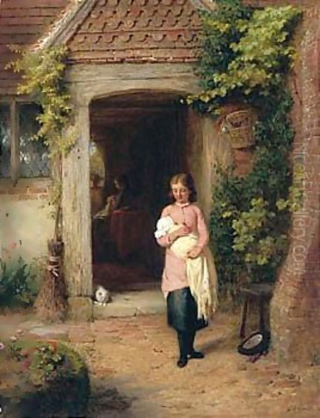 The Young Mother Oil Painting by George Bernard O'Neill