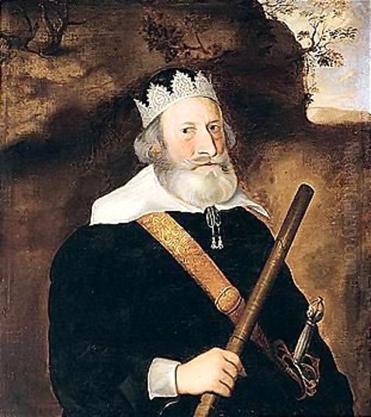 Portrait Of Sir William Monson (1569-1643) Oil Painting by Johnson, Cornelius I