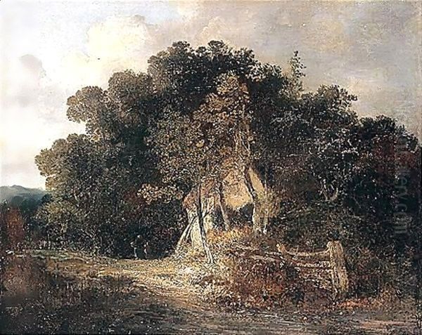 Wooded Landscape With Cottage, Near Norwich Oil Painting by John Crome