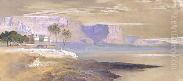 Kasr Ed Saad, Egypt Oil Painting by Edward Lear