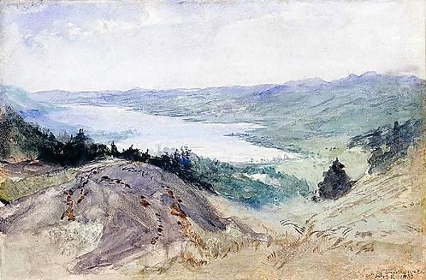 View At Coniston Water Oil Painting by John Ruskin