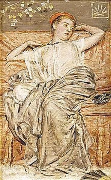 Study Of A Draped Figure Oil Painting by Albert Joseph Moore