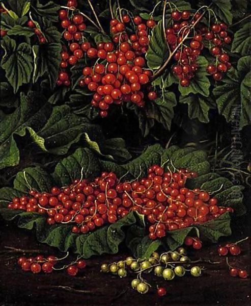 Red currants Oil Painting by Levi Wells Prentice