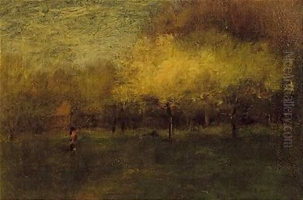 Apple blossoms Oil Painting by George Inness