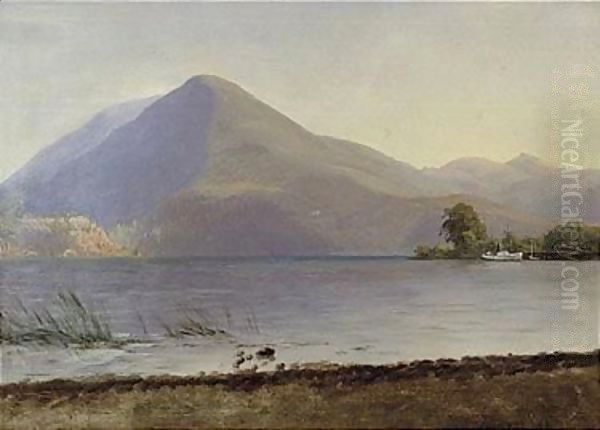 Hudson River Oil Painting by Albert Bierstadt