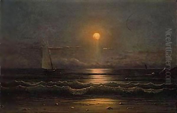 Sailing by moonlight Oil Painting by Martin Johnson Heade