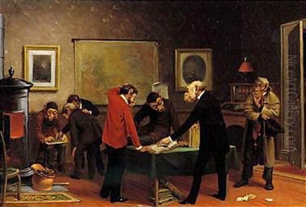 Scientists at work Oil Painting by William Holbrook Beard