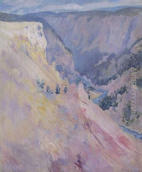 Yellowstone park Oil Painting by John Henry Twachtman