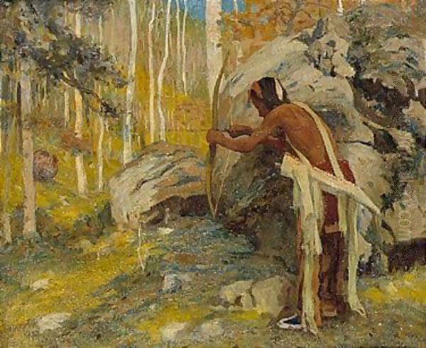 Hunting the turkey in the Aspens Oil Painting by Eanger Irving Couse