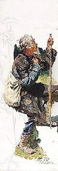 The foreigner, c.1881 Oil Painting by Ilya Efimovich Efimovich Repin