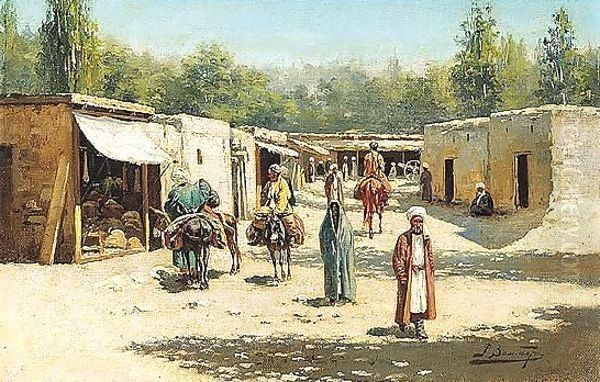 Market day Oil Painting by Richard Karlovich Zommer