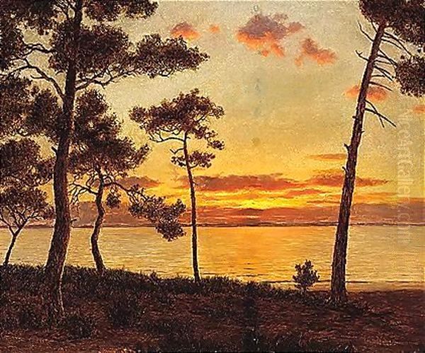 Sunset Oil Painting by Ivan Fedorovich Choultse