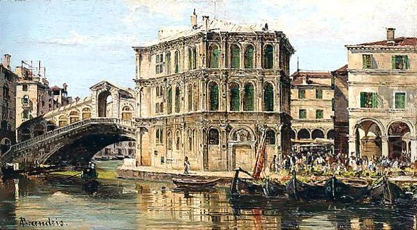 The Rialto Bridge Oil Painting by Antonietta Brandeis