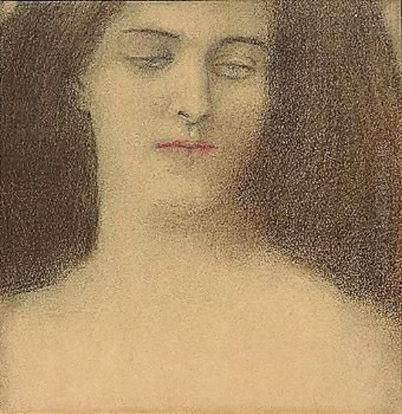 Levres De Carmin Oil Painting by Fernand Khnopff