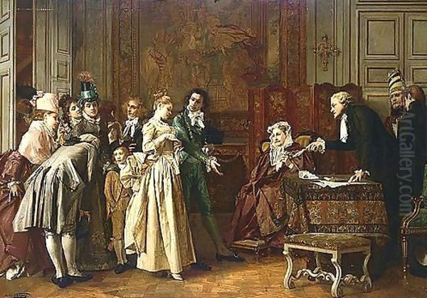 Le Mariage Oil Painting by Jules Adolphe Goupil