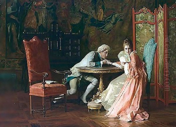 La Corte (The Courtship) Oil Painting by Federico Andreotti