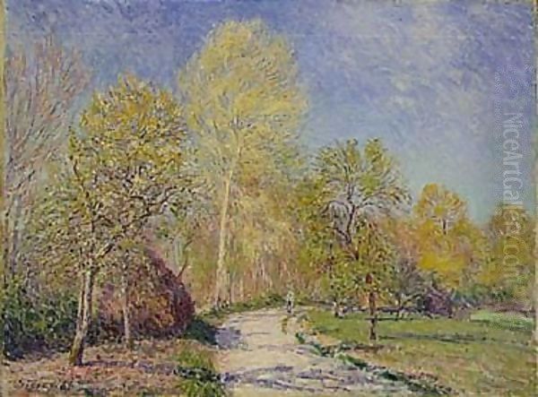 Le Matin A Moret En Mai Oil Painting by Alfred Sisley