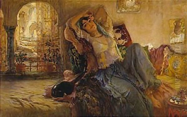 The Odalisque Oil Painting by Frederick Arthur Bridgman