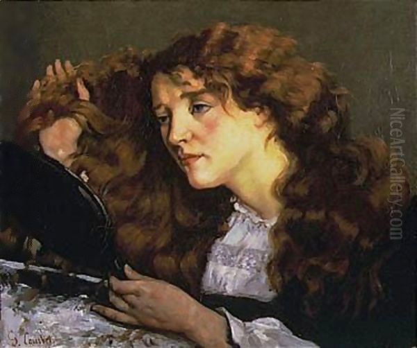 Portrait De Jo, La Belle Irlandaise Oil Painting by Gustave Courbet