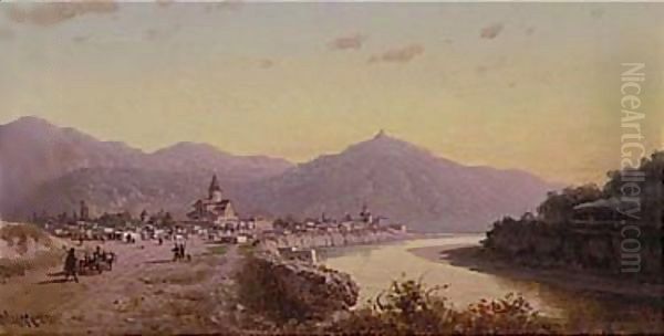 View Of A Town In The Caucauses Oil Painting by Pyotr Petrovich Vereschagin