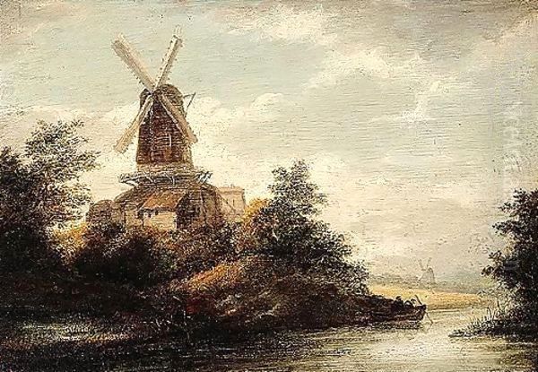 A Later Copy, In Reverse, Based Upon A Painting By Ruisdael Formerly With Robert Noortman, London Oil Painting by Jacob Van Ruisdael