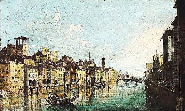 A Venetian capriccio 2 Oil Painting by Francesco Guardi