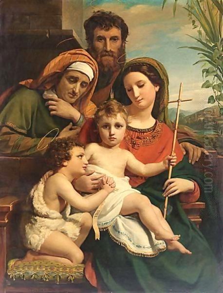 The Holy Family With Saint John The Baptist And Saint Elisabeth Oil Painting by Francois-Joseph Navez