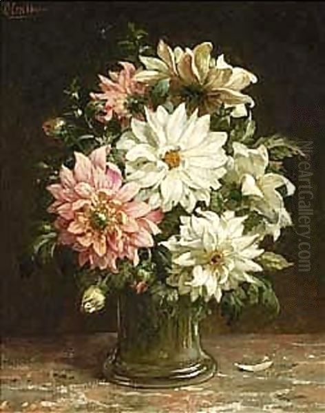 A Still Life With Flowers Oil Painting by Otto Eerelman