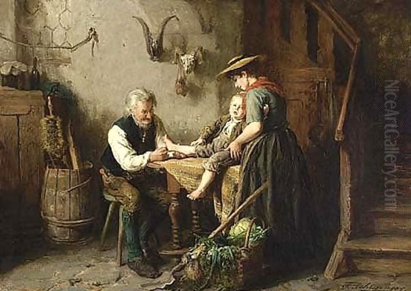 Removing The Splinter Oil Painting by Felix Schlesinger