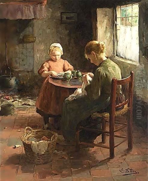 A Peaceful Moment Oil Painting by Evert Pieters