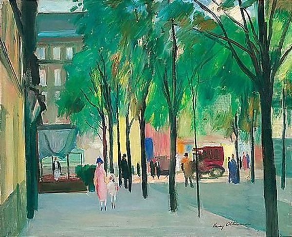 Street scene Oil Painting by Henri Ottmann